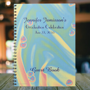 Graduation Party Hearts Guest Book Spiral Notebook