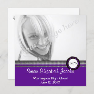 Graduation Party In Purple & Black Invite