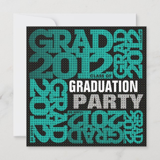 Graduation Party Invitation 2012 Teal 2 (Front)
