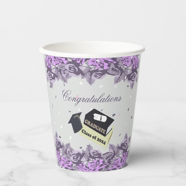 Graduation party invitation 2024 paper cups (Front)