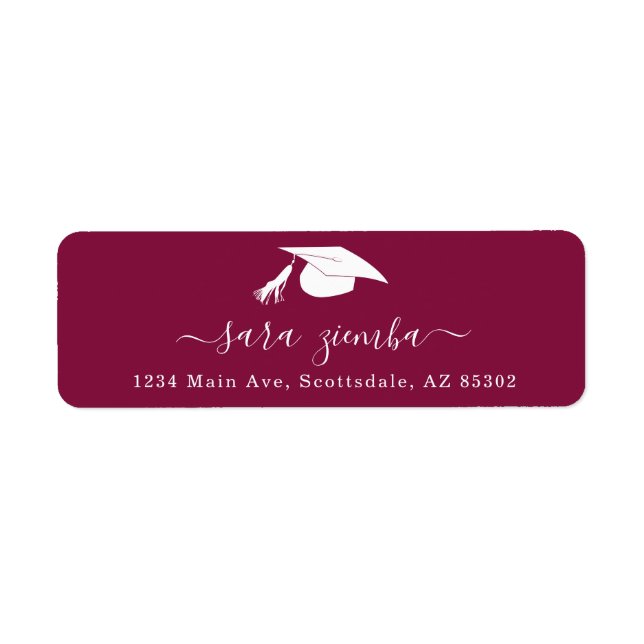 Graduation Party Invitation / Announcement Address Return Address Label (Front)