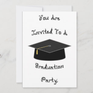 Graduation Party Invitation Black School Cap Card