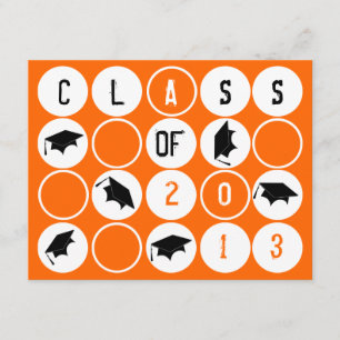 Graduation Party Invitation DOT191 Orange 1
