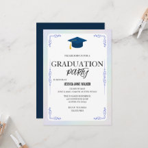 Graduation Party Invitation Elegant Gold Editable 