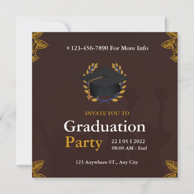 graduation party invitation for class (Front)