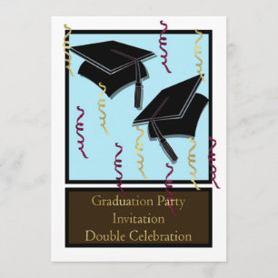 Graduation party Invitation for twins