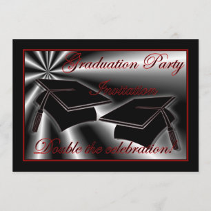 Graduation party Invitation for twins