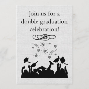 Graduation party Invitation for twins
