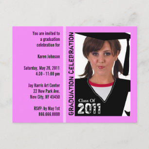 Graduation Party Invitation Funny Photo Cap Gown 2