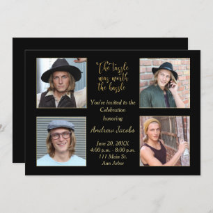 Graduation Party Invitation Gold & Black