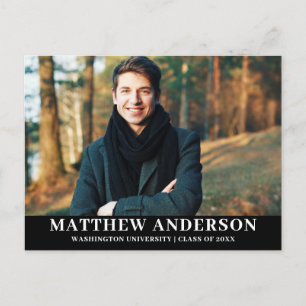 Graduation Party Invitation Graduate Photo Blk