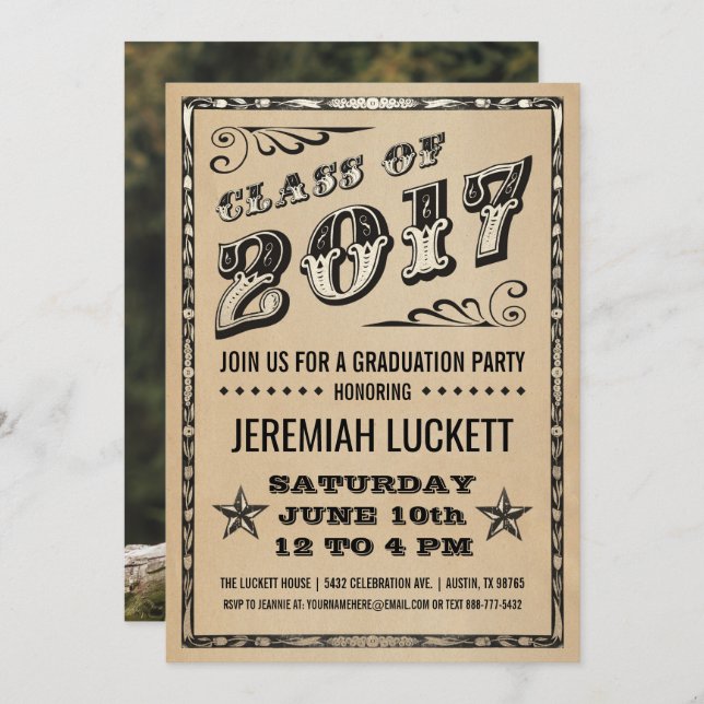 Graduation Party Invitation | Kraft Photo (Front/Back)