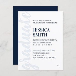 Graduation Party Invitation Modern Simple  Postcar Postcard