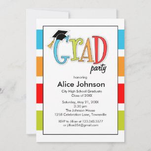 Graduation Party Invitation Multicolored