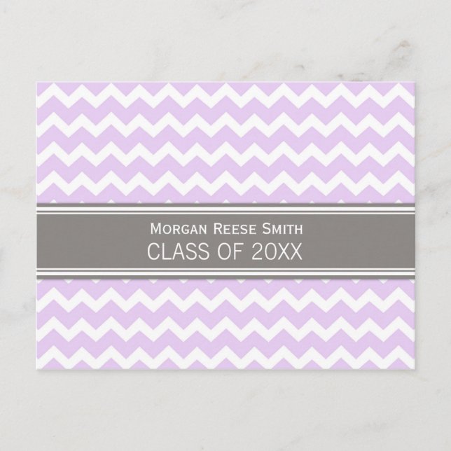 Graduation Party Invitation Postcard Chevron (Front)
