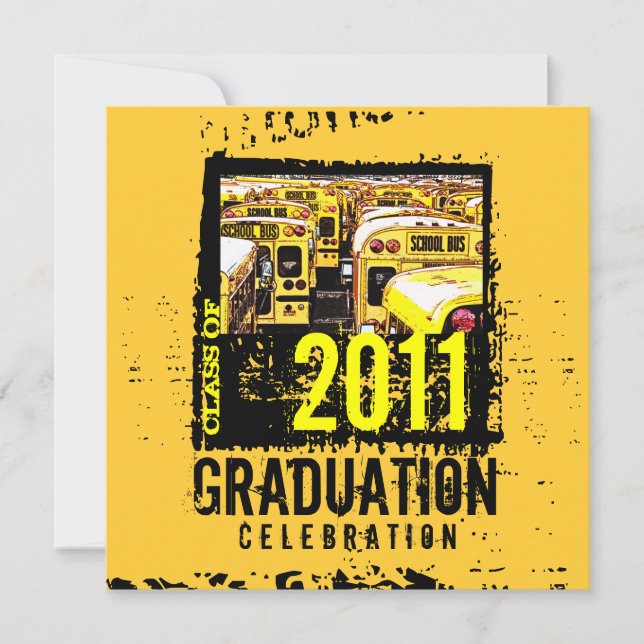 Graduation Party Invitation School Bus 9 (Front)