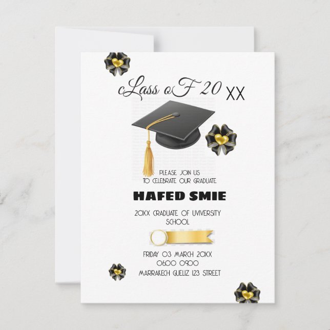 Graduation Party Invitation Template Editable Grad (Front)