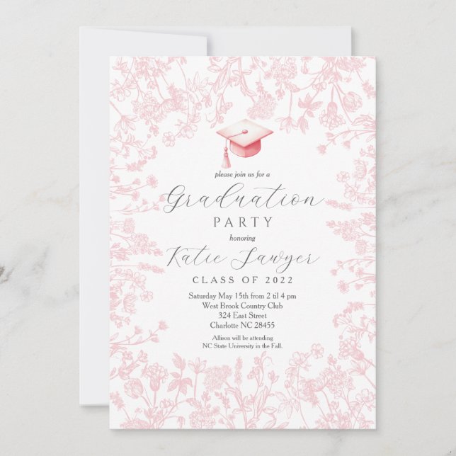 Graduation Party Invitation, Wildflower Graduation Invitation (Front)