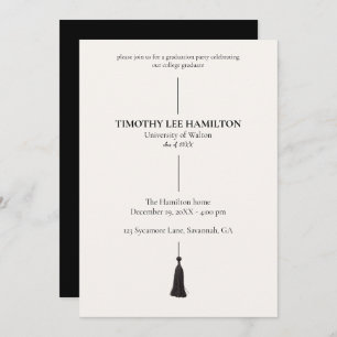Graduation Party Invitation with Black Tassel