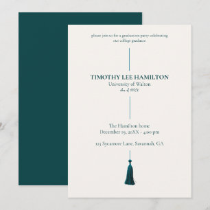 Graduation Party Invitation with Green Tassel