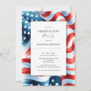 Graduation Party Invitations American Flag