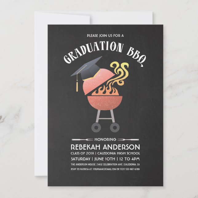Graduation Party Invitations | BBQ Party (Front)