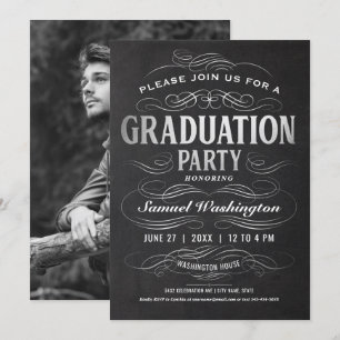 Graduation Party Invitations Foil Scrollwork