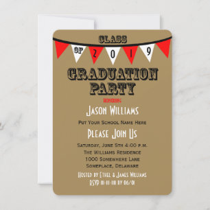 Graduation Party Invitations Red Flags