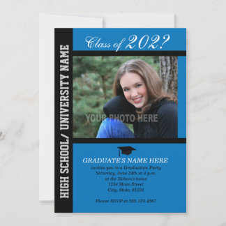Graduation Party Invite-Blue-2 Invitation