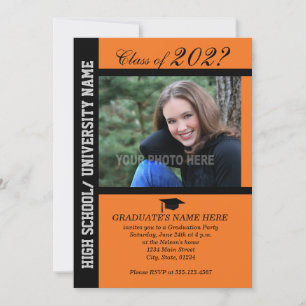 Graduation Party Invite-Orange-2 Invitation