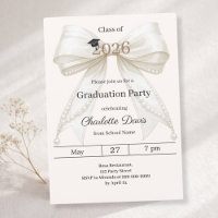 Graduation party ivory bow cream class of 2026