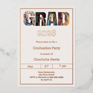 Graduation party ivory rose gold grad photo luxury