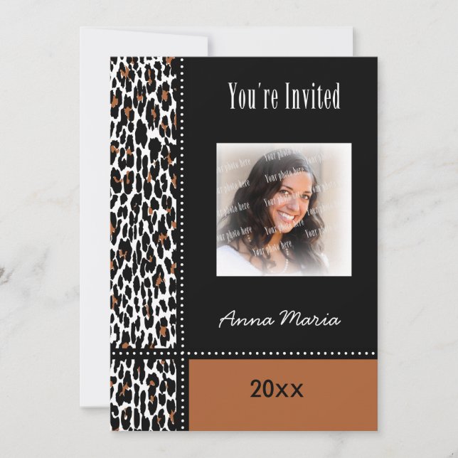 Graduation Party Leopard Invitation (Front)