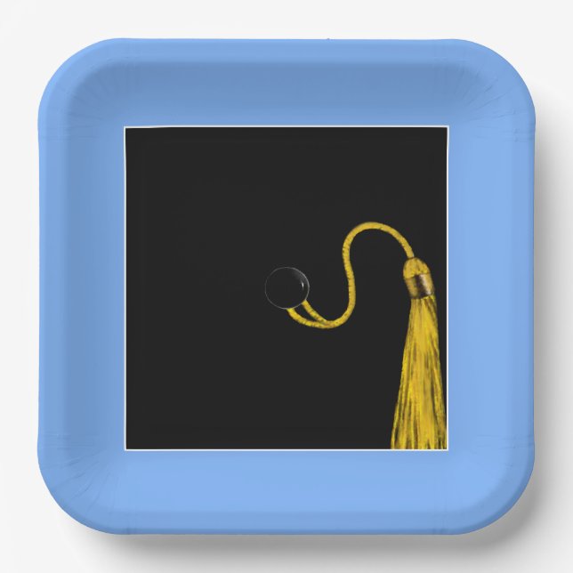 Graduation Party Light Blue Paper Plate (Front)