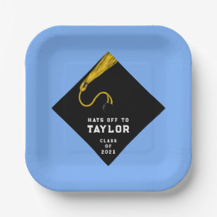 Graduation Party Light-blue Paper Plate