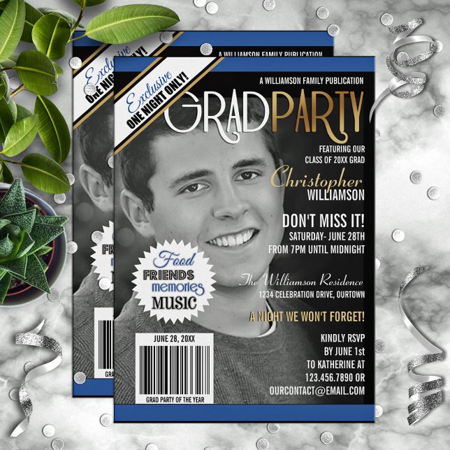 Graduation Party Magazine Cover Invitation (Creator Uploaded)
