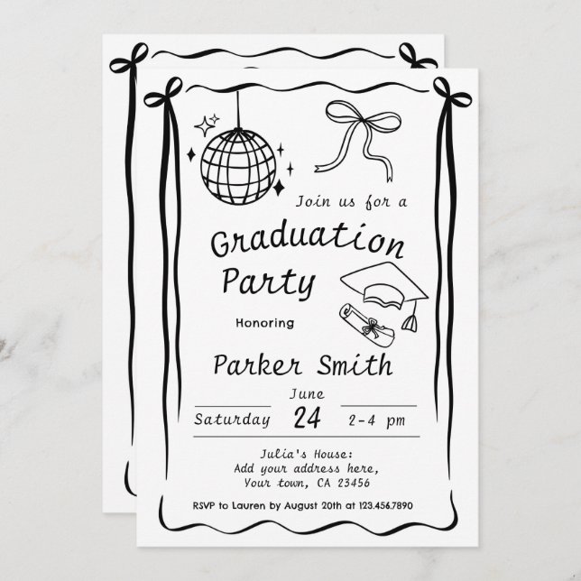 Graduation Party Modern Invitation (Front/Back)