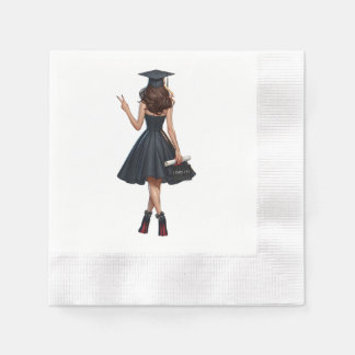 Graduation Party Napkins Brunette 'I Did It!' 