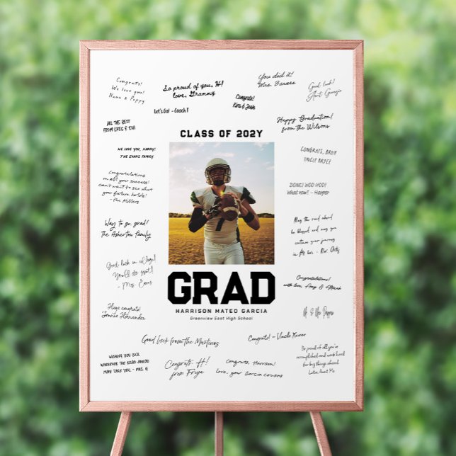 Graduation party one photo grad signature poster (Creator Uploaded)