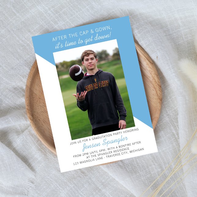 Graduation Party Open House 2024 Photo Light Blue Invitation (Creator Uploaded)
