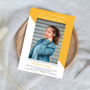 Graduation Party Open House 2025 Photo Yellow Invitation