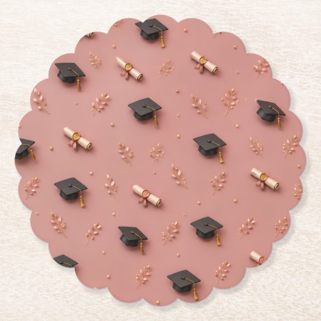 Graduation Party Paper Plates  Coaster (Front)