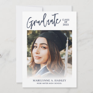 Graduation Party Photo Blue Invitation