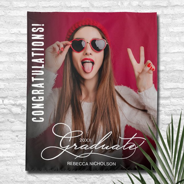 Graduation Party Photo Booth Backdrop Tapestry (Graduation Photo Booth Backdrop, choose your size when ordering)