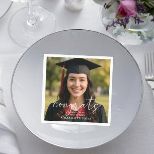 Graduation party photo script congrats napkin