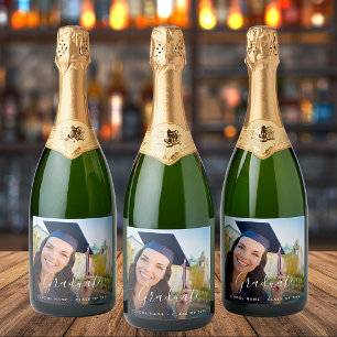 Graduation party photo script sparkling wine label