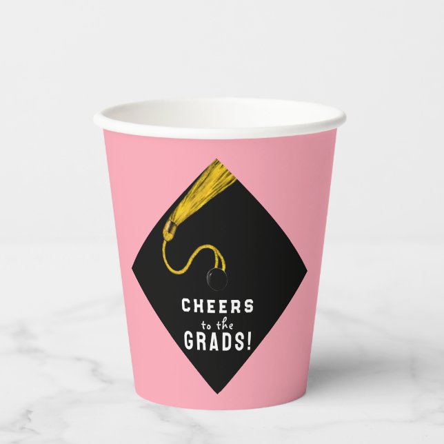 Graduation Party Pink Paper Cups (Front)