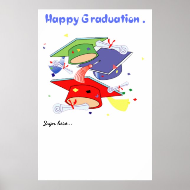 Graduation Party Poster Guests signature keepsake (Front)