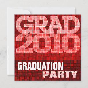 Graduation Party Red Mosaic Invitation