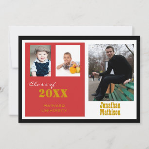 Graduation Party Red Photo Invitation